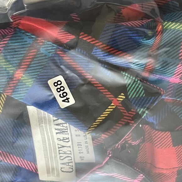 Vintage Casey & Max Top Womens Small Plaid Button Up Short Sleeve Retro 80s NEW - Picture 13 of 13